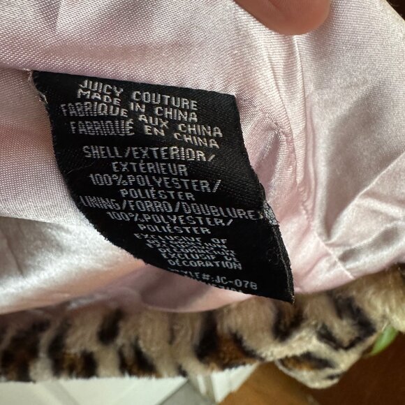 Black Label Juicy Couture Leopard Faux fur coat y2k - Picture 2 of 5